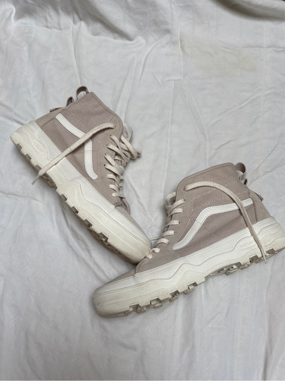 Vans Sentry Sk8-Hi French Oak Neutral Beige and White High-Top Sneakers